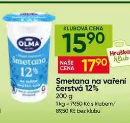 Hruška OLMA Smetana na vaření čerstvá 12% nabídka