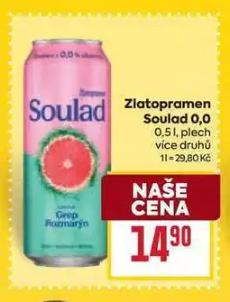 Billa Zlatopramen Soulad 0,0 0,51, plech nabídka