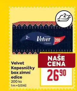 Billa Velvet Kapesníčky box zimní edice 200 ks nabídka