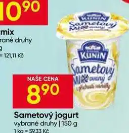 Hruška KUNÍN Sametový jogurt vybrané druhy nabídka