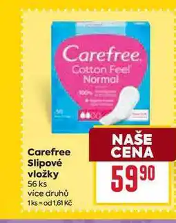 Billa Carefree Slipové vložky 56 ks nabídka