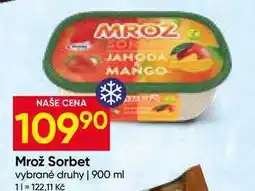 Hruška Mrož Sorbet vybrané druhy nabídka