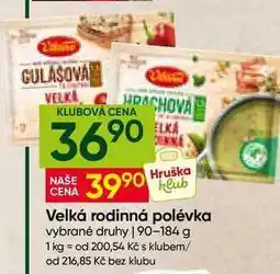 Hruška Vitana Velká rodinná polévka vybrané druhy nabídka