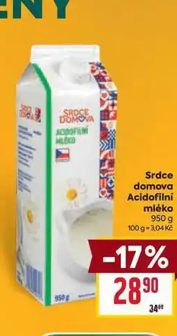 Billa Srdce domova Acidofilní mléko nabídka