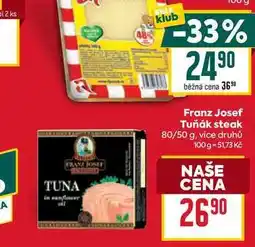 Billa Franz Josef Tuňák steak 80/50 g nabídka