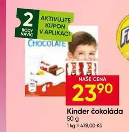 Hruška Kinder čokoláda nabídka