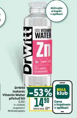 Billa DrWitt Isotonic Vitamin Water příchuťliči nabídka