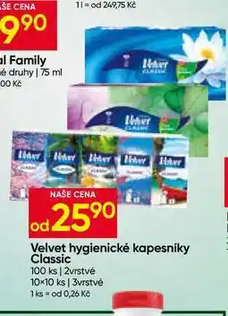 Hruška Velvet hygienické kapesníky Classic 100 ks 2vrstvé nabídka