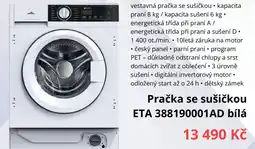 Datart Pračka se sušičkou eta 388190001ad bílá nabídka