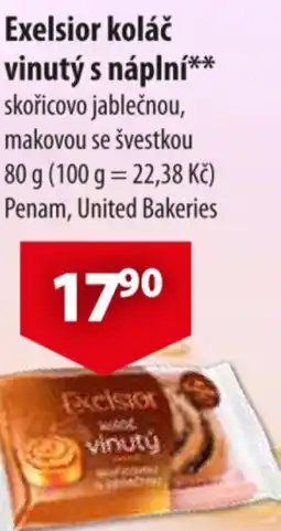 CBA Exelsior koláč vinutý s náplní nabídka
