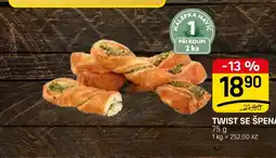 Flop Twist se špenátem nabídka