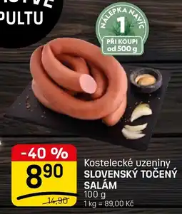 Flop Kostelecké uzeniny Slovenský točený salám nabídka