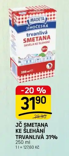 Flop Madeta smetana ke šlehání trvanlivá 31% nabídka