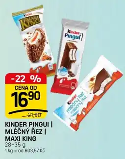 Flop Kinder mléčný řez maxi king nabídka