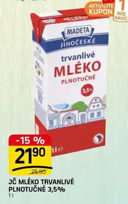 Flop Madeta trvanlivé mléko plnotučné nabídka