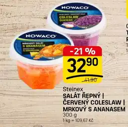 Flop Nowaco šalát řepný | červený coleslaw | mrkvový s ananasem nabídka