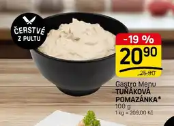 Flop Gastro Menu tuňáková pomazánka nabídka