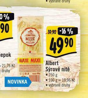 Albert Albert sýrové nitě nabídka