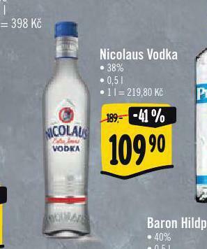 Albert Nicolaus vodka nabídka