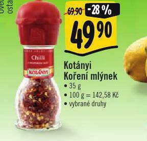 Albert Kotányi koření mlýnek nabídka