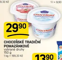 Flop Chocenske tradiční pomazánkové nabídka