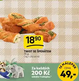 Flop Twist se špenátem nabídka