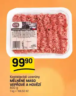 Flop Kostelecké uzeniny mělněné maso vepřové a hovězí nabídka