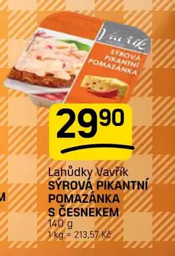 Flop Vavřík sýrová pikantní pomazánka s česnekem nabídka