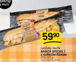 Flop Lahůdky Vavřík Bageta Special s kuřecím řízkem nabídka