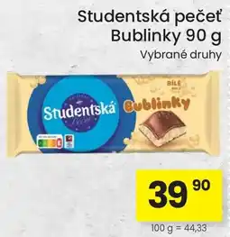Kubík potraviny Studentská pečet bublinky nabídka