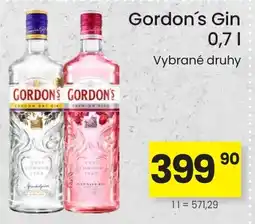 Kubík potraviny Gordon's Gin nabídka