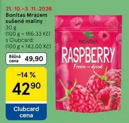 Tesco Bonitas Mrazem sušené maliny nabídka