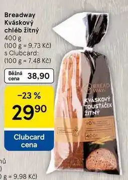 Tesco Breadway Kváskový chléb žitný nabídka