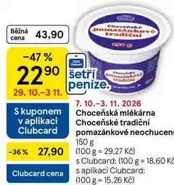 Tesco Choceňská mlékárna Choceňské tradiční pomazánkové neochucené nabídka
