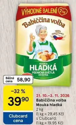 Tesco Babiččina volba Mouka hladká nabídka