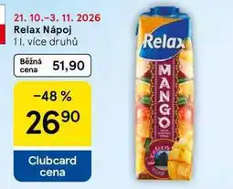 Tesco Relax Nápoj nabídka