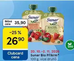 Tesco Sunar Bio Příkrm, 100 g, více druhů nabídka