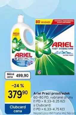 Tesco Ariel Prací prostředek, 60-80 PD, vybrané druhy nabídka