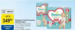 Tesco Pampers Premium pants Dětské pleny, 27-48 ks, více druhů nabídka