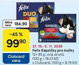 Tesco Felix Kapsičky pro kočky, 12x 85 g, více druhů nabídka