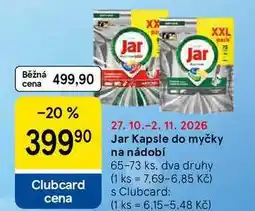 Tesco Jar Kapsle do myčky na nádobí, 65-73 ks, dva druhy nabídka