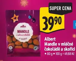 Albert Albert Mandle v mléčné čokoládě a skořici nabídka