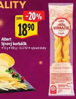 Albert Albert sýrový korbáčik nabídka