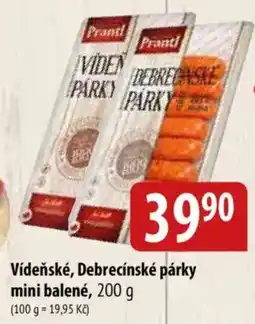 Bala Prantl vídeňské debrecínské párky nabídka