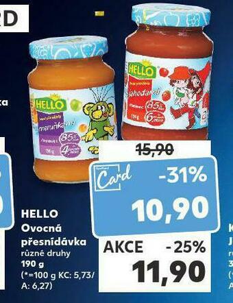 Kaufland Hello ovocná přesnídávka nabídka