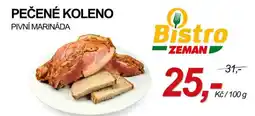ZEMAN Bistro Zeman pečené kolen o pivní marináda nabídka