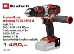 Uni Hobby Einhell šroubovák aku přikle pový TE-CD 18/48 Li nabídka