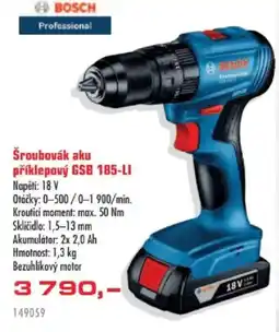 Uni Hobby Bosch šroubovák aku příklepový GSB 185-LI nabídka