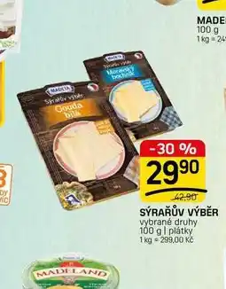 Flop SÝRAŘŮV VÝBĚR vybrané druhy 100 g | plátky nabídka