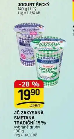 Flop JČ ZAKYSANÁ SMETANA TRADIČNÍ 15% vybrané druhy nabídka